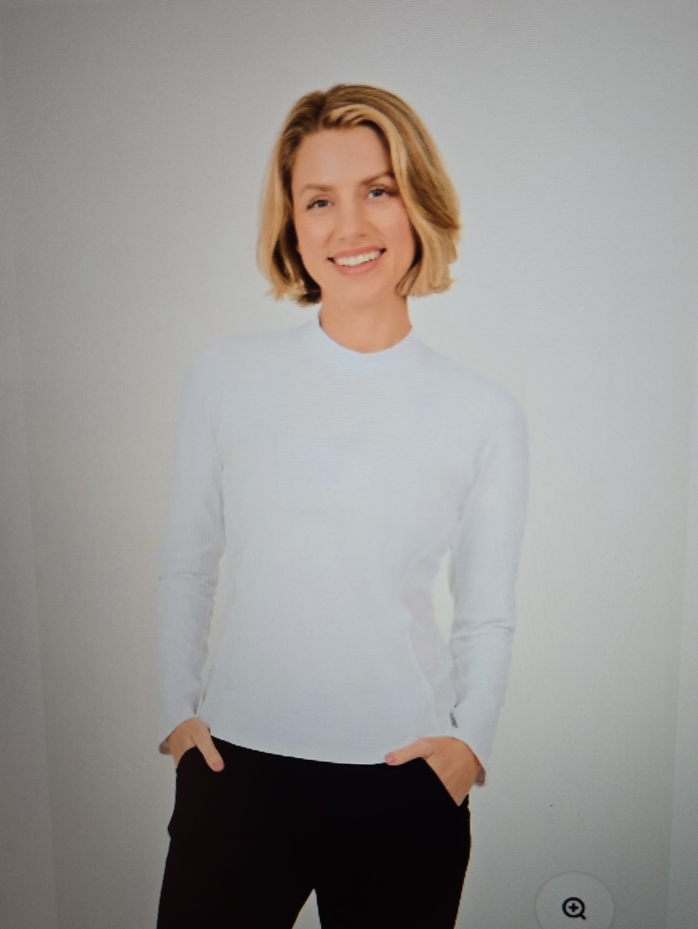 New Sofibella Sun Protection Long-Sleeve UV Crewneck Top - White